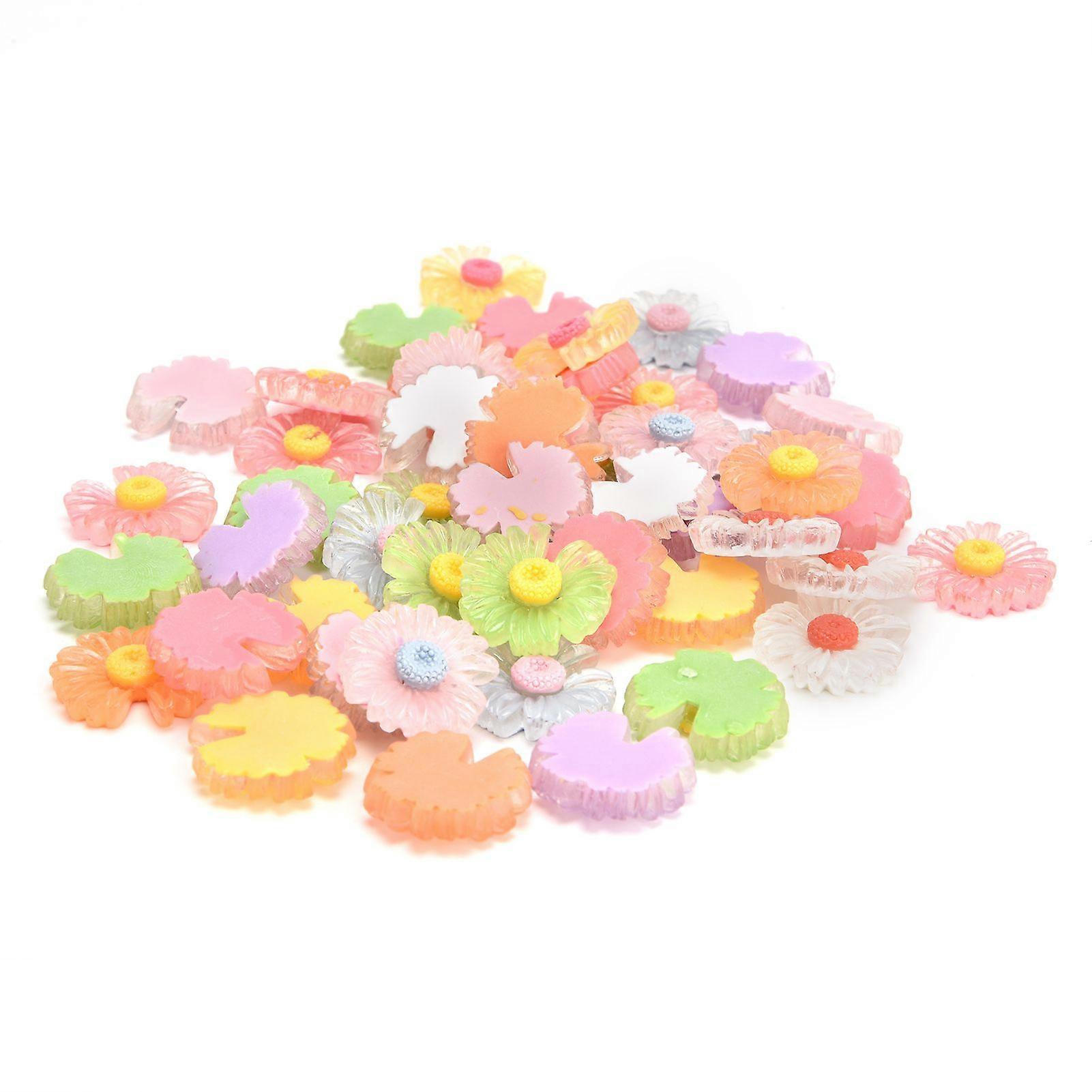 50 διακοσμήσεις ρητίνης σχεδίων λουλουδιών μαργαρίτας για τα αξεσουάρ φουρκέτας παιδιών