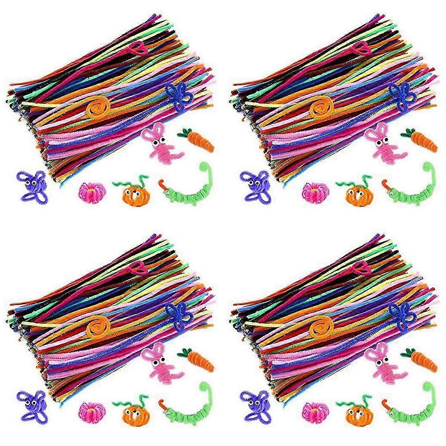 200 Pcs Random Colors Pipe Cleaners Chenille Stem For DIY Art Crafts