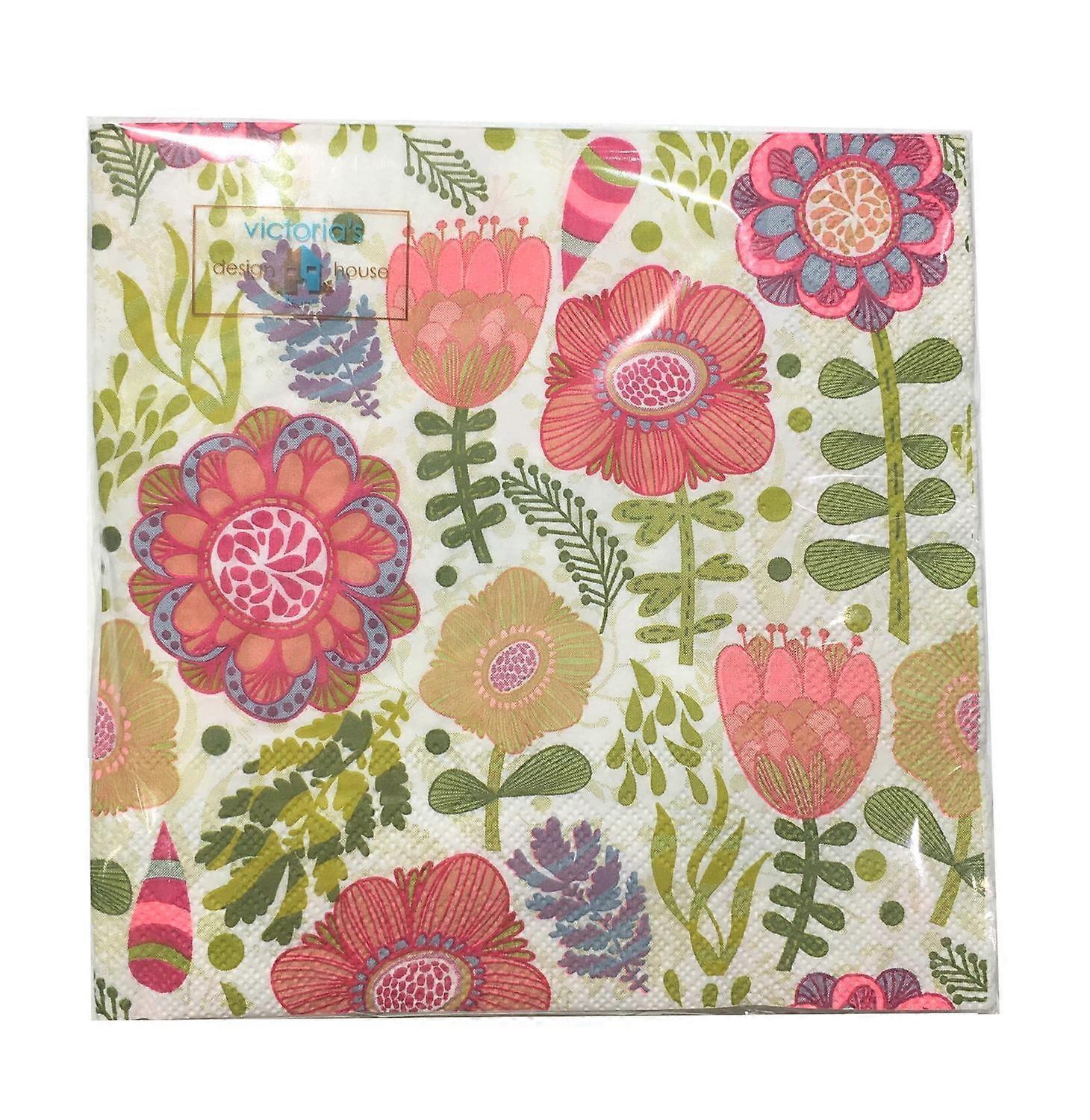 Servett Blommor 33x33cm