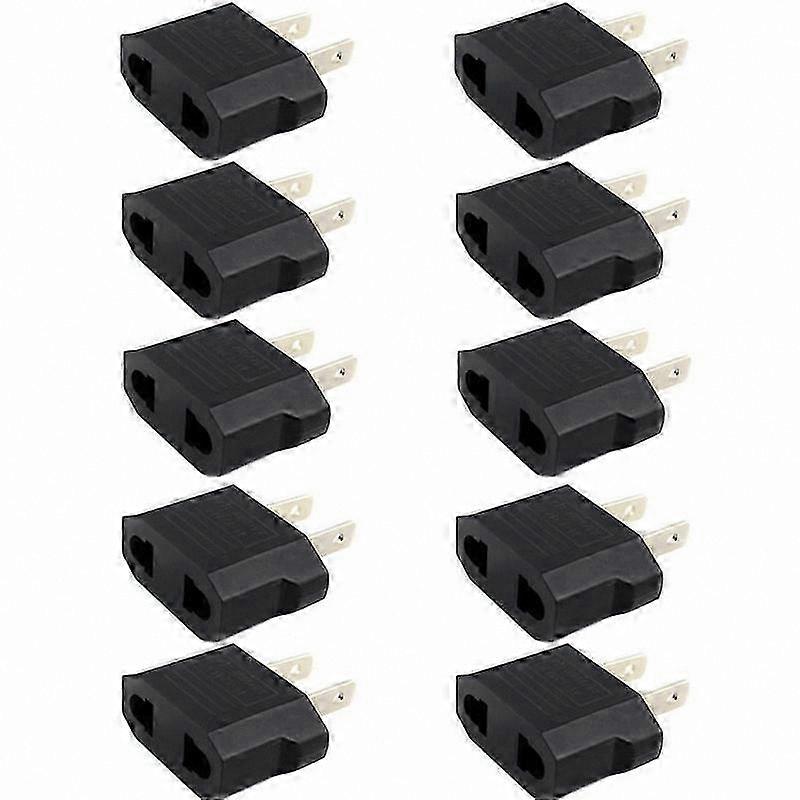 10-Pack Universal Power Plug Adapter for EU to US Conversion