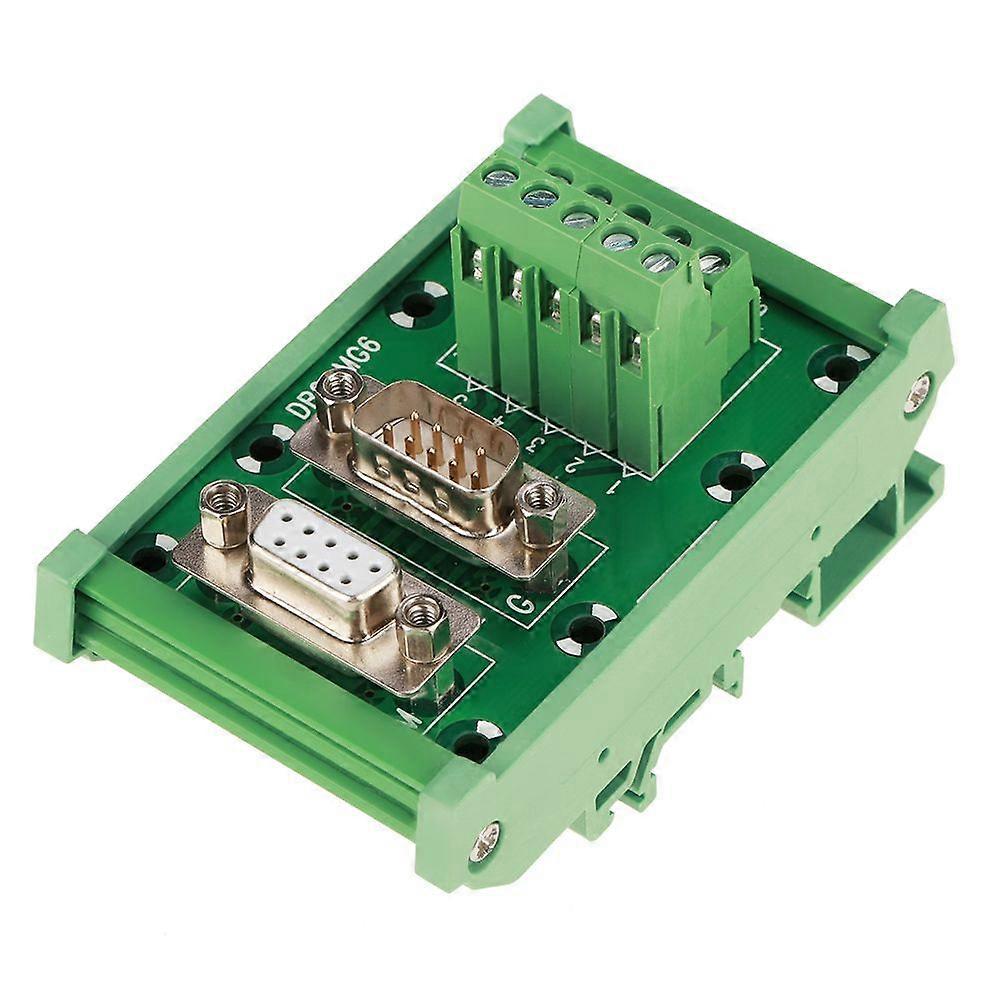 DB9-MG6 DIN Rail Mount Interface Module, Male/Female Connector, Breakout Board