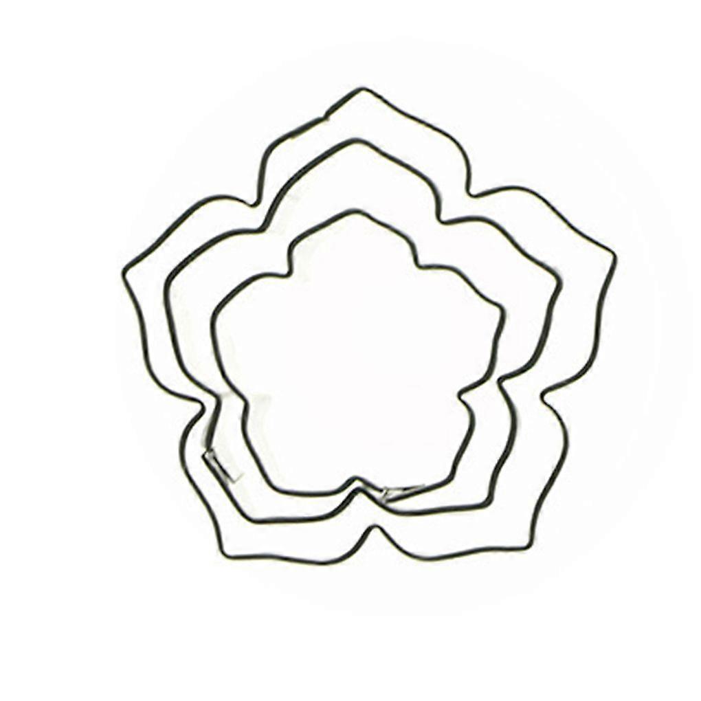 3pcs Petunia Flower Stainless Cookie Cutter Cake Sugar Paste Baking Mould
