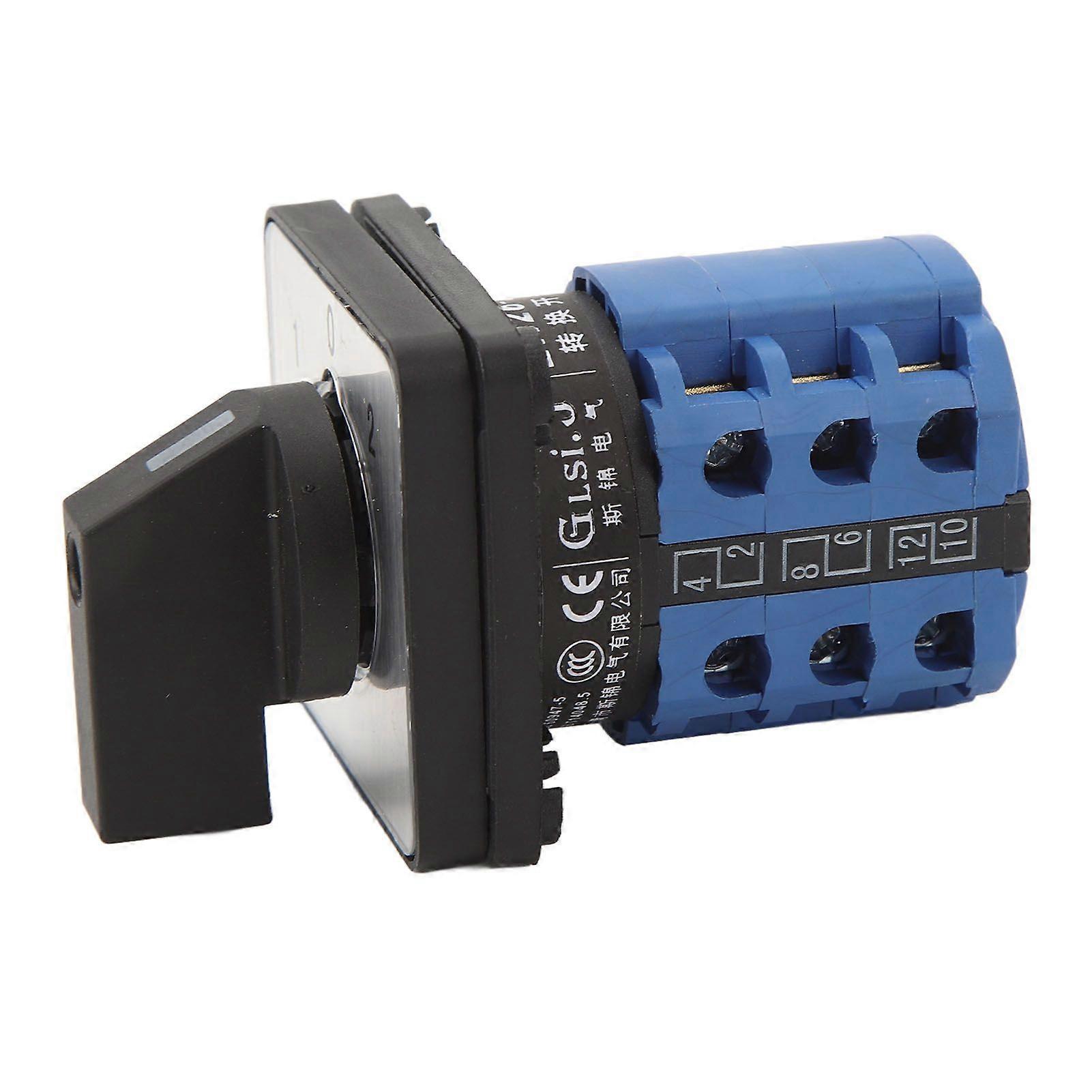 Universal Changeover Selector Switch 3 Position Dual Power Transfer Switch DC 220v AC 380v