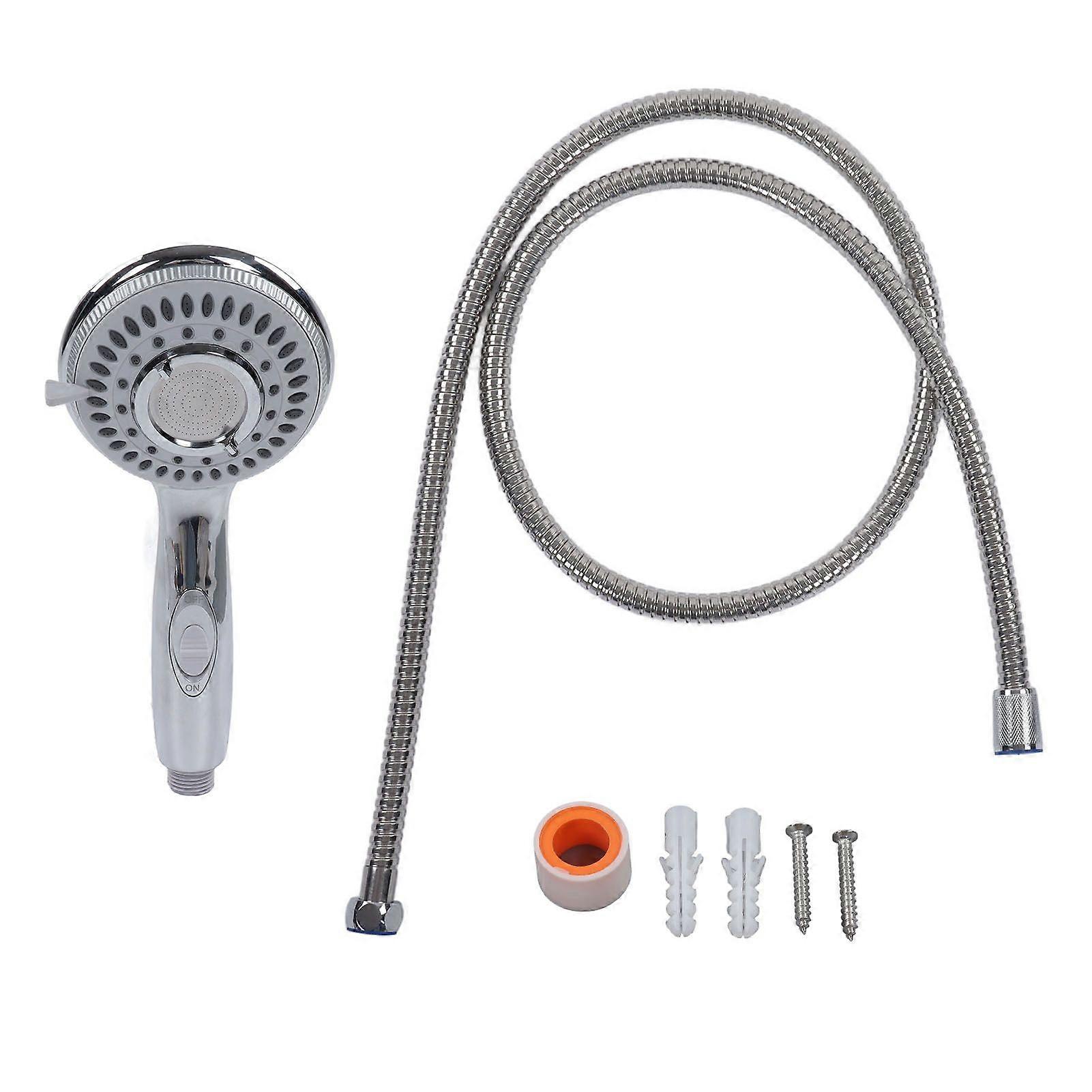 Handheld Shower Head 4 Spray Setting High Pressure Spray Head with Wall Bracket Holder for Bathroom