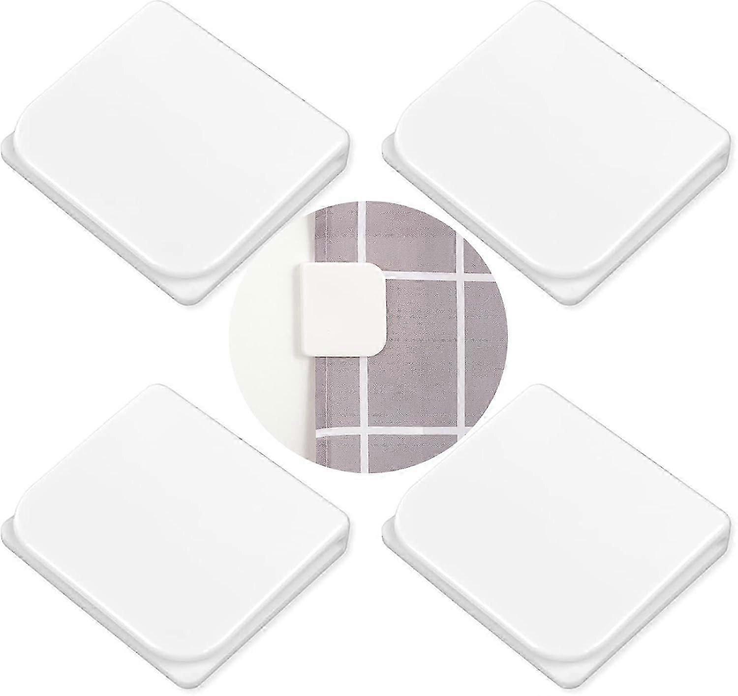 4 Pcs Shower Curtain Clips Windproof Shower Curtain Splash Guard Self-Adhesive Shower Curtain Holder