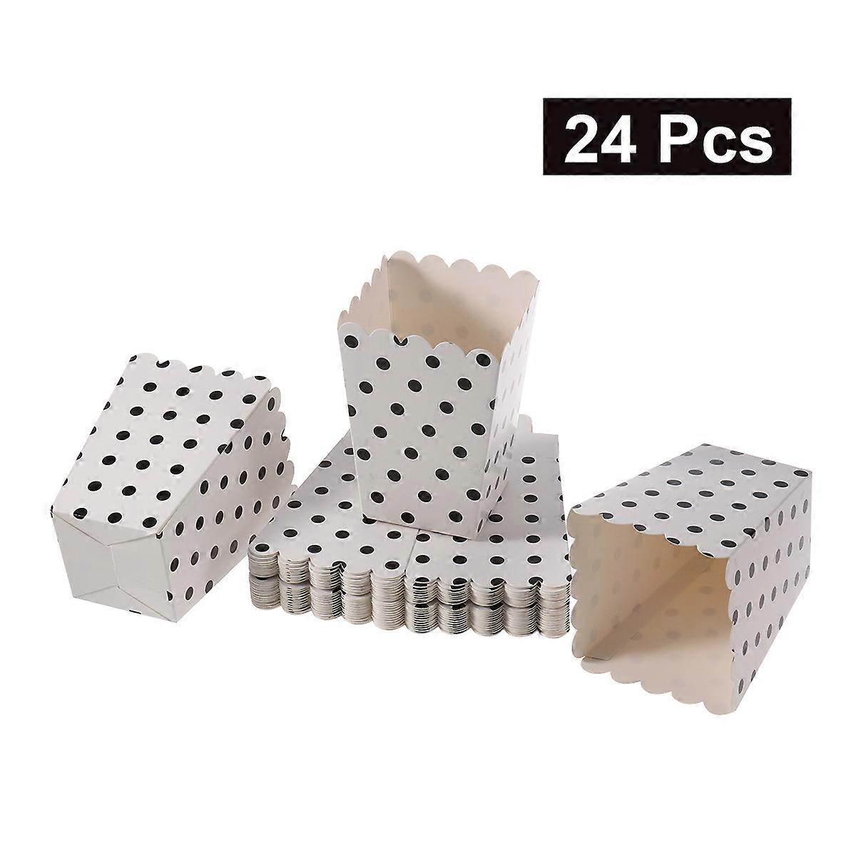 Popcorn Boxes Holder Containers for Popcorn Storage 24Pcs Dot Design Snack Boxes
