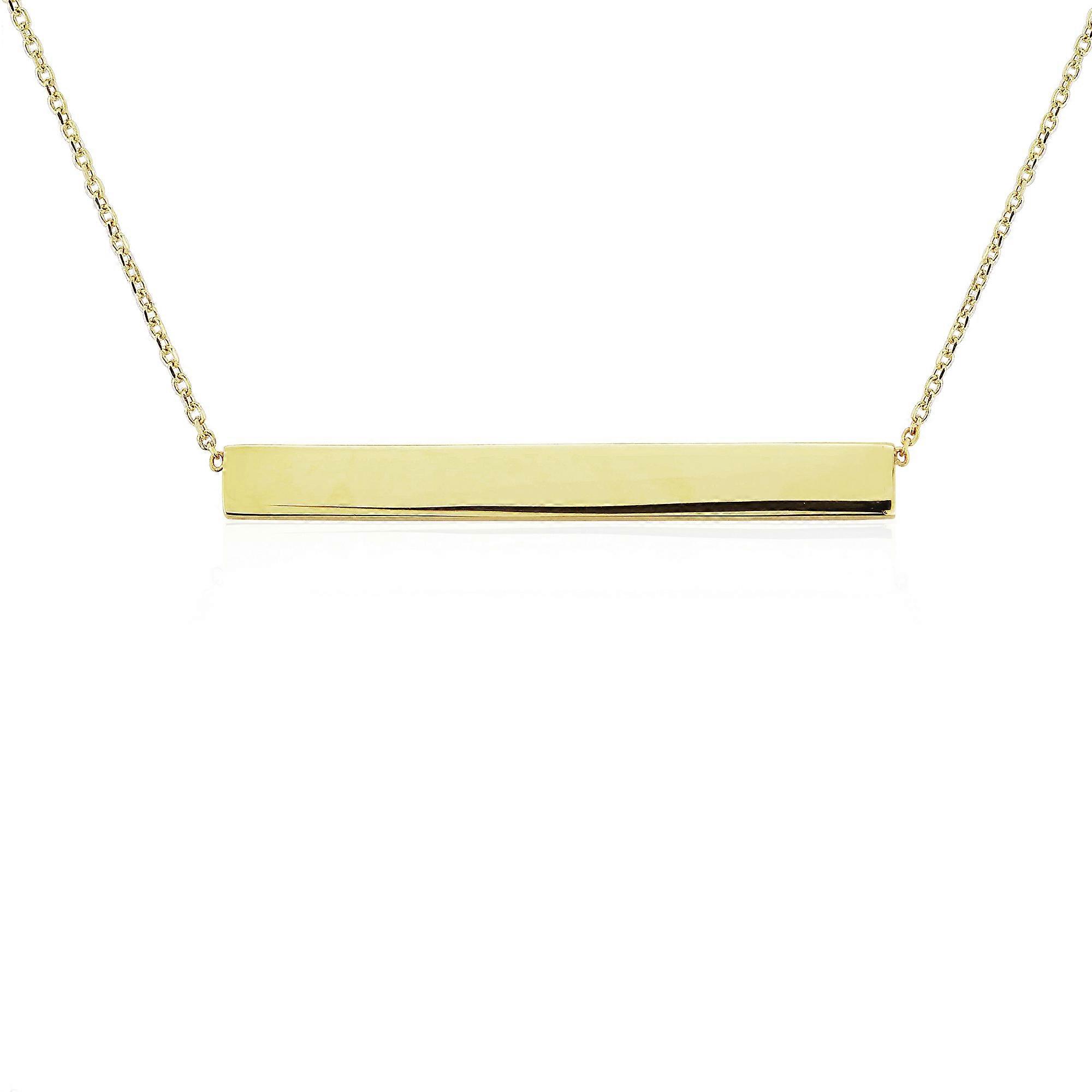 Jewelco London 9ct 金抛光 ID 条项链 35x5mm 17”