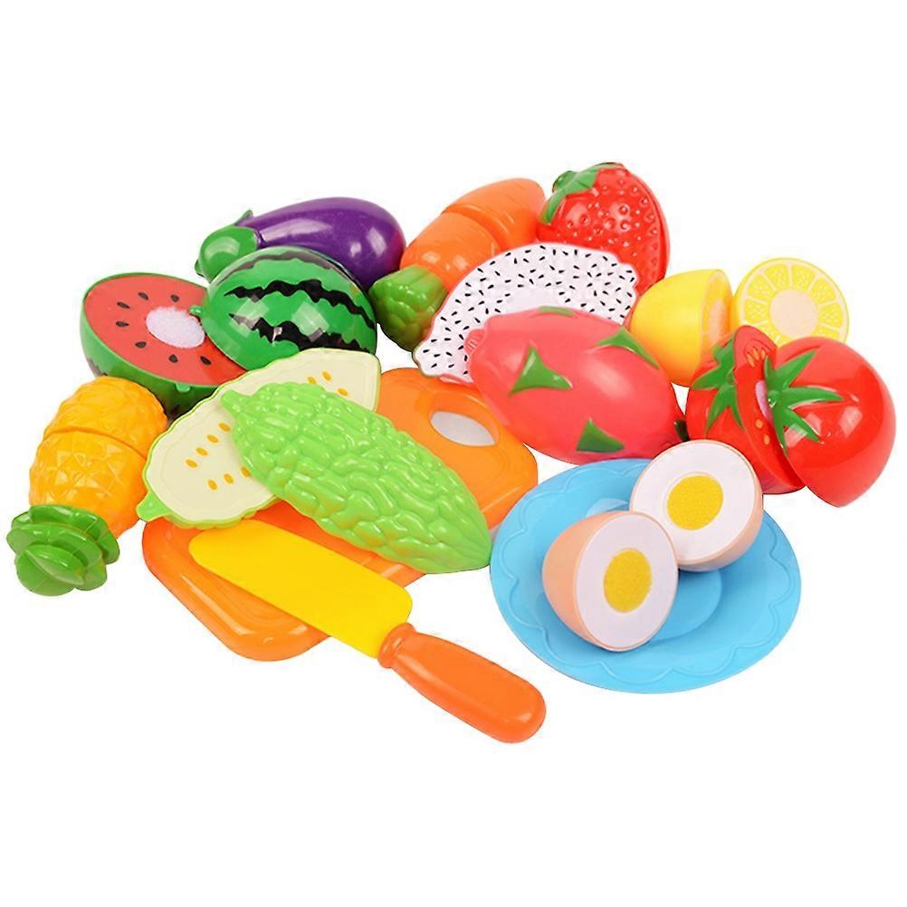 Kid Playing Toys Set of 13Pcs Simulation Fruit Vegetable Models for Educational Purposes Assorted Color for Imagination Development