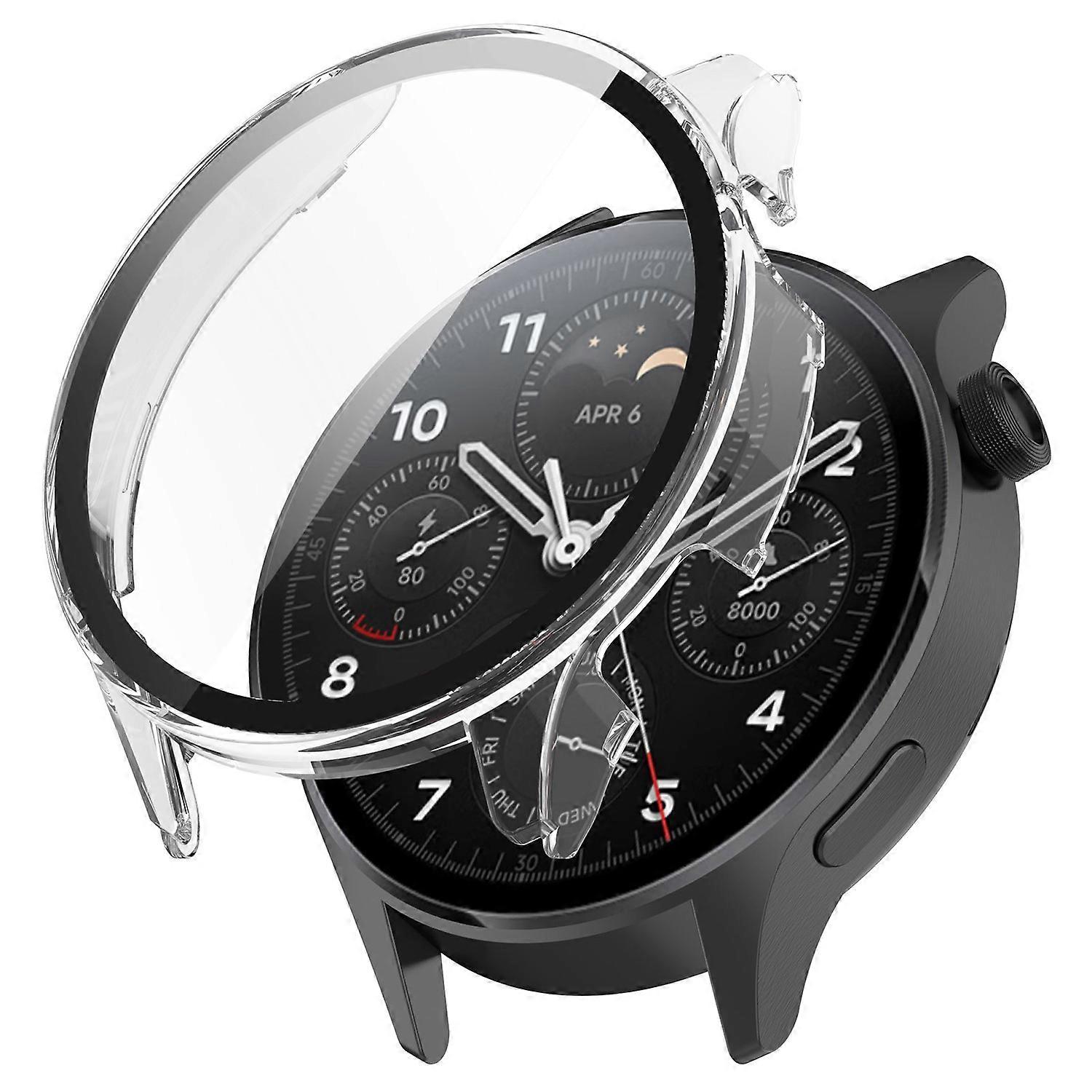 Anti-Scratch Hard PC Case for Xiaomi Watch S1 Pro Smart Watch Protective Case with Tempered Glass Sc