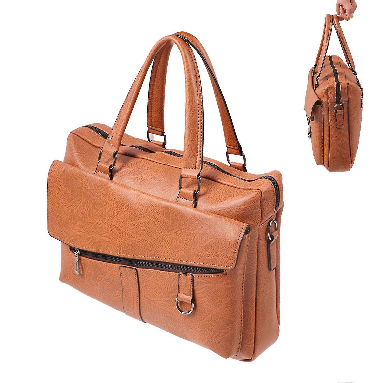 PU Waterproof Khaki Computer Bag Large Capacity for Laptop Files