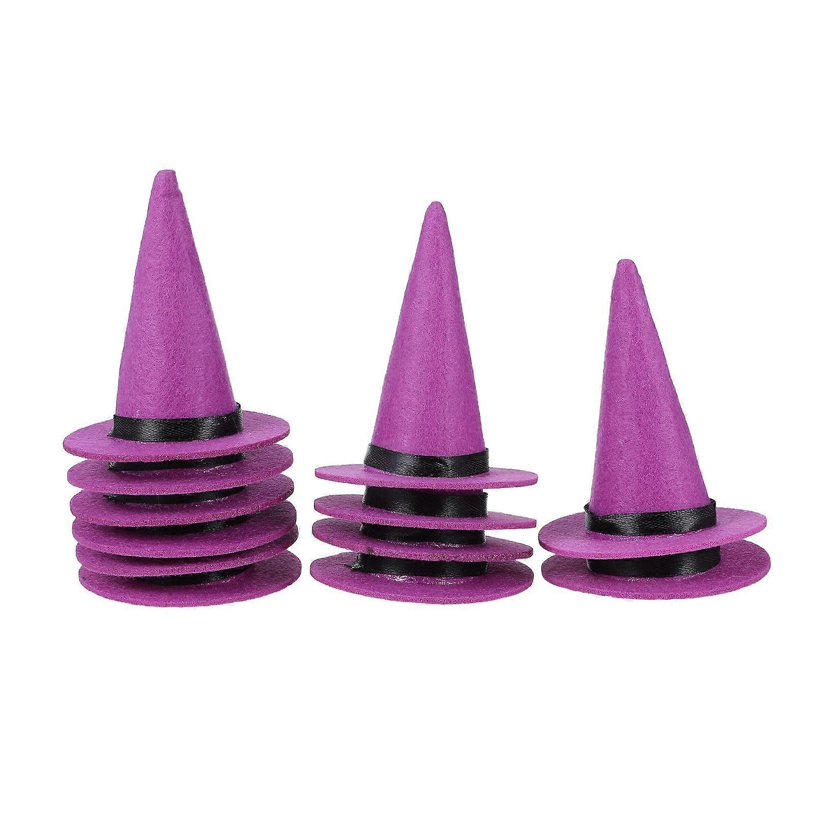 Halloween Mini Felt Witch Hats for Party Supplies 48Pcs Bottle Toppers
