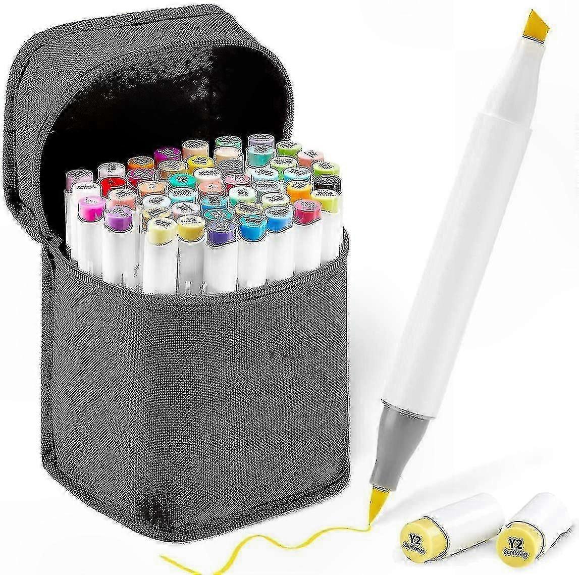 Dual-Tip Art Markers, 48 Bold Colors for Sketching and Creative Projects