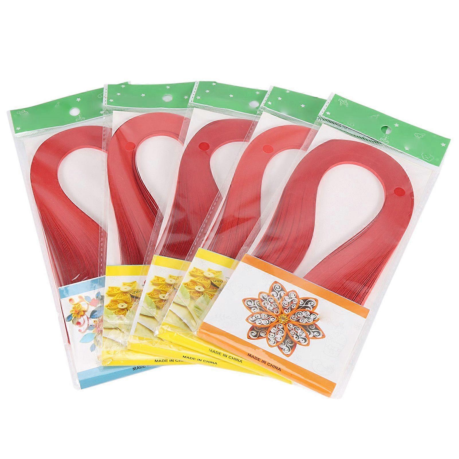 600 Stripes DIY Quilling Paper 3mm Width Pure Color Origami Paper Hand Craft(red)