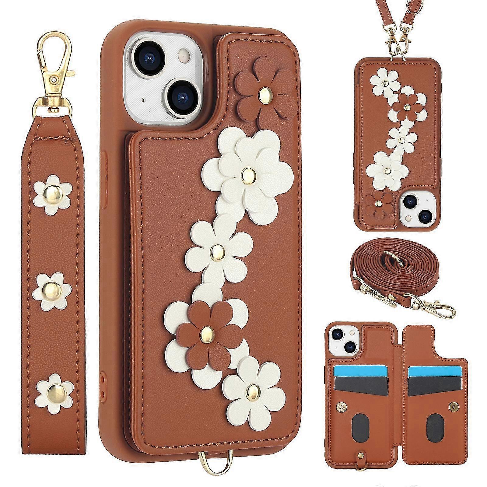Crossbody Flower Pattern Leather Phone Case 2025