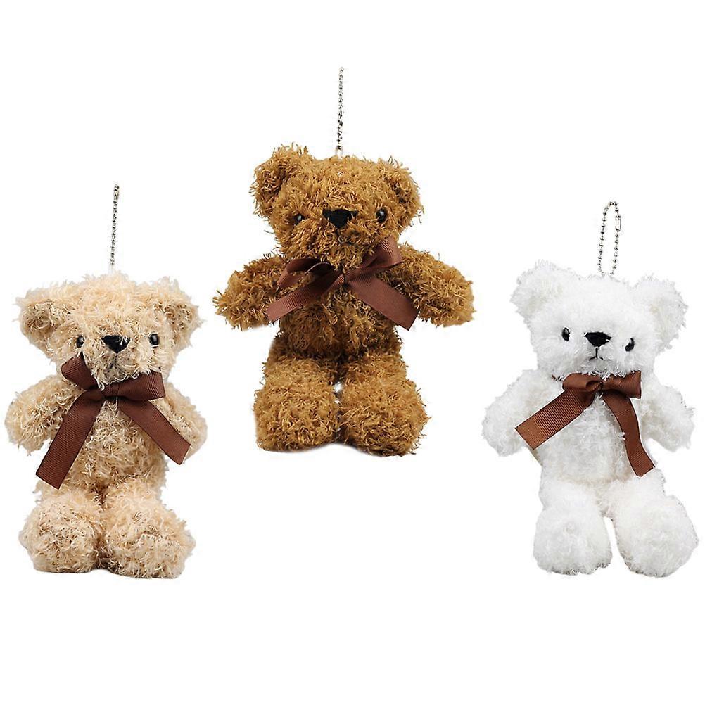 Bear Keychain Plush Bear Keychain Pendants Decorative Bag Charms 6Pcs