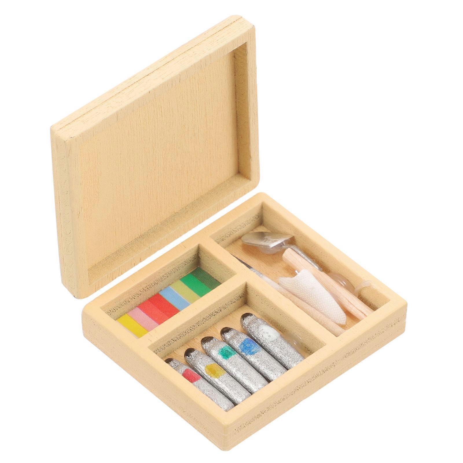 Miniature Watercolor Box for Dollhouse Accessories 5Sets Included