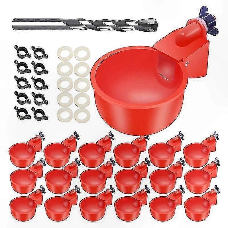 Hydration System for Poultry with 16 Cups and Mounting Tool