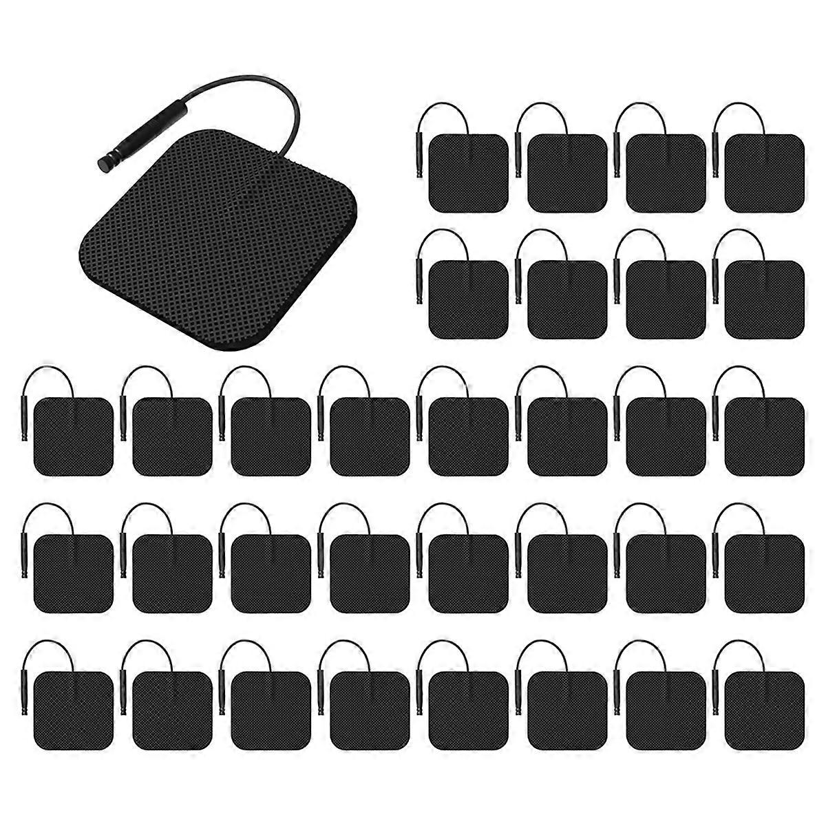 TENS Unit Replacement Pads 40PCS Value Pack, Reusable Latex-Free Electrodes Pads Compatible with TENS Machine Black