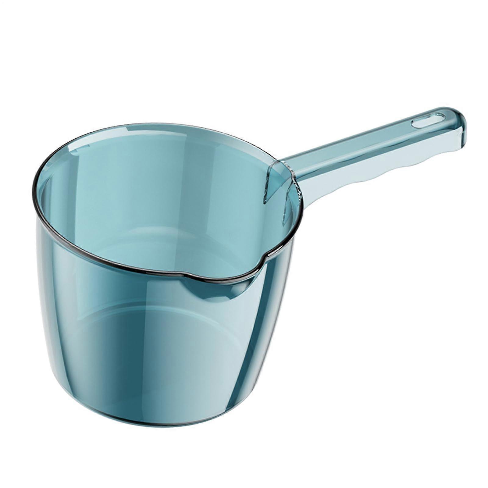 Sturdy Bath Pitcher Handle Transparent Water Scoop Water Ladle Kitchen Dipper Blue