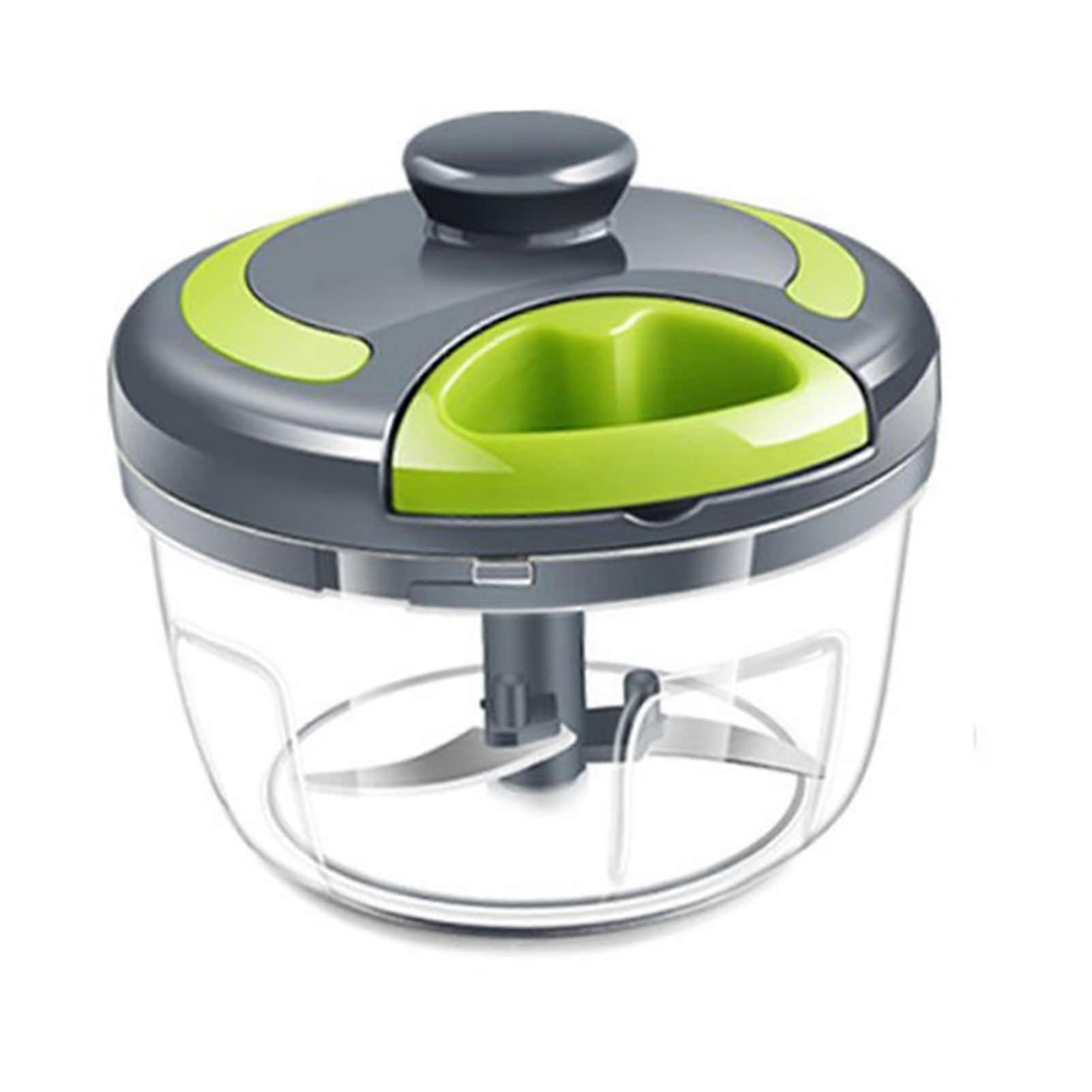 Manual Food Chopper Vegetable Cutter Portable Hand Pull String Garlic Mincer Onion Cutter 3 Stainless Steel Blades