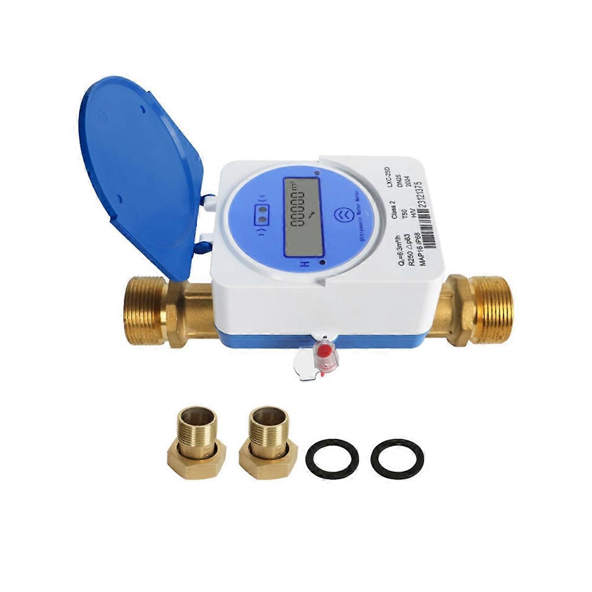 Tuya Zigbee Smart Ultrasonic Water Meter Dn25Mm Lcd Display Ip68 Works Water Quantity Flow Consumpti