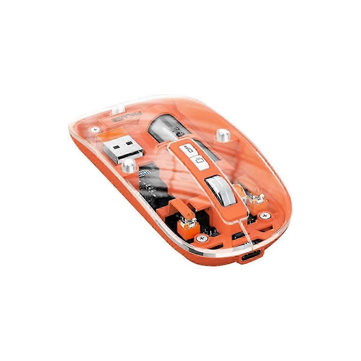 Wireless Mouse Bluetooth 5.1 2.4G Tri-Mode Gaming Mouse Ergonomic Mute Transparent Mouse for PC Laptop Cell Phone E