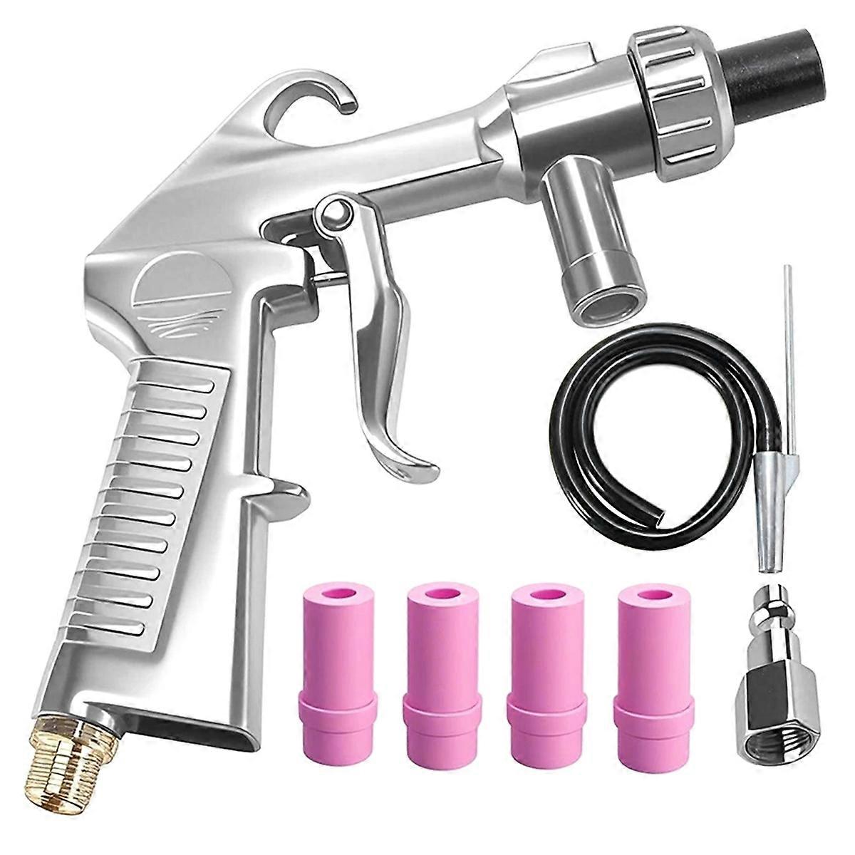 Siphon Type Sandblaster Kit Abrasive Sand Blasting Rust Remove with Air Quick Adapter for Sandblast