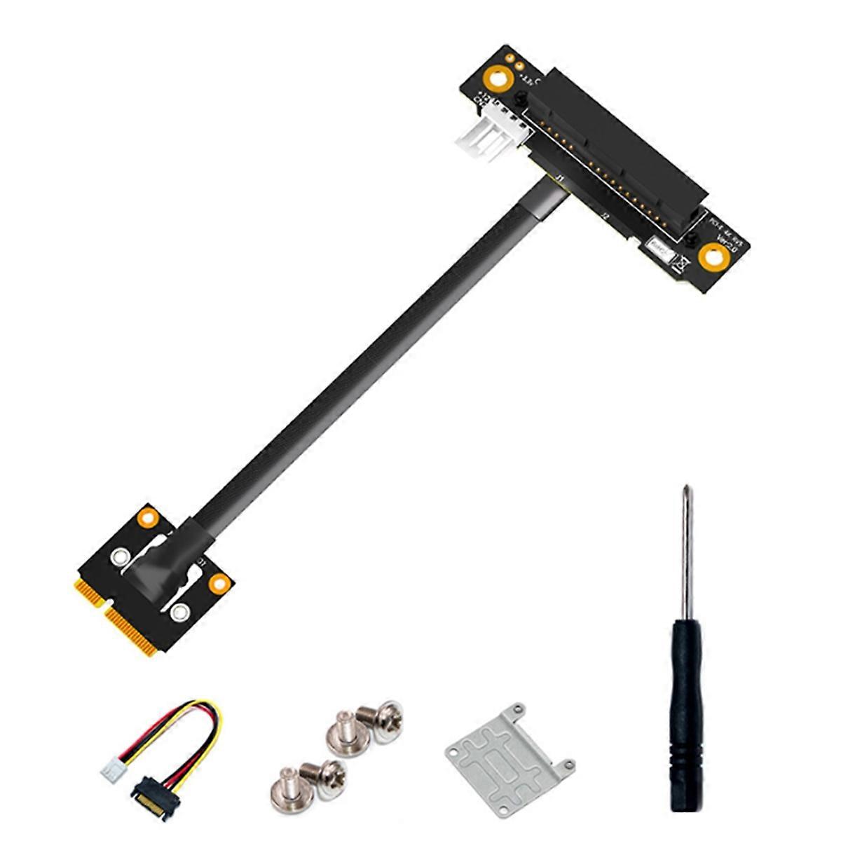 270 Degree Mini PCIe to PCI-E 4X Adapter Cable Mini PCI Express to PCI-E X4 Riser Power 20cm Connect
