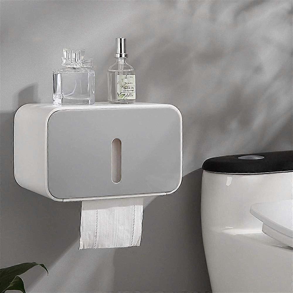 Tissue Box Storage Toilet Paper Holder Wall Mounted Waterproof ABS Plastic Self Adhesive Model A Double Outlet