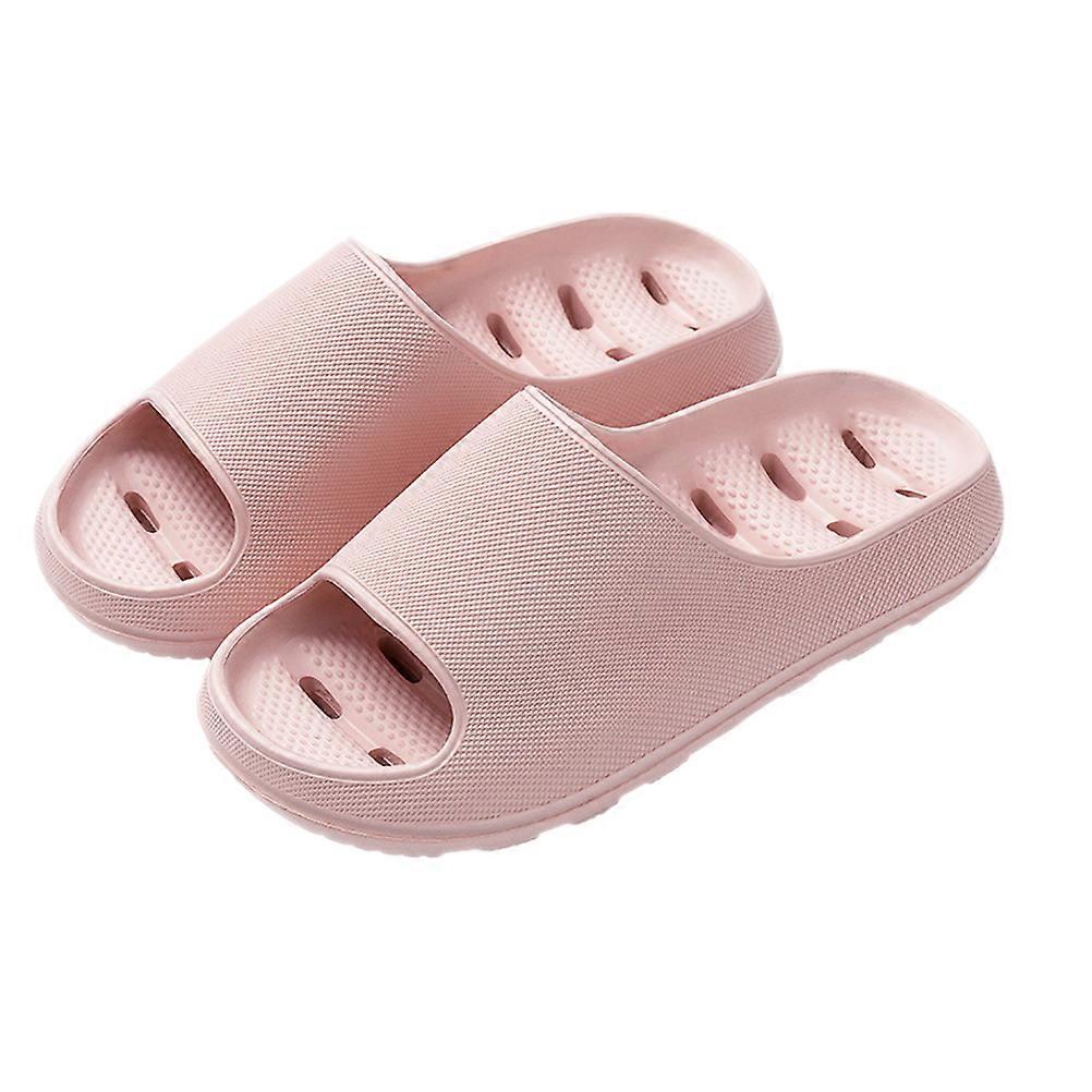 One Pair of Pink Slippers for Bathroom Use PVC Material Suitable for Summer