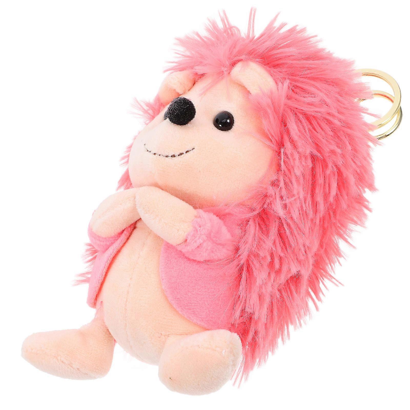 Plush Hedgehog Keychain Charm for Key Use 2Pcs Pink Hanging Pendant