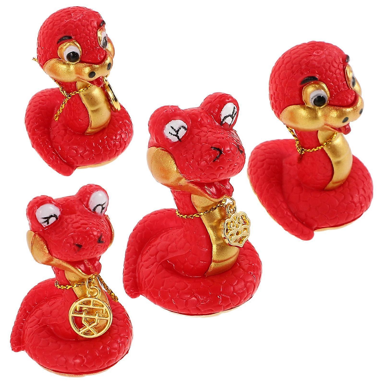 Snake Figurine Resin Statue for Decor 8Pcs Chinese New Year 2025 Home Ornament