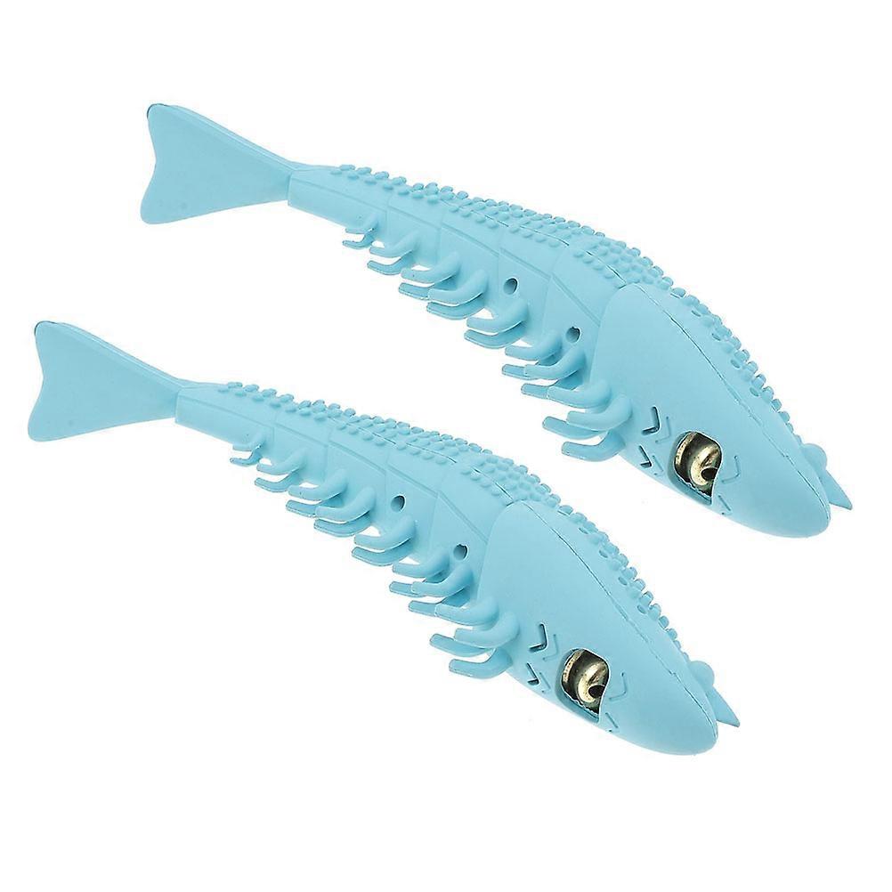 Cat Molar Toy For Pets 2 Sets Of Durable Cat Teeth Cleaner In Blue For Exercise 2Pcs
