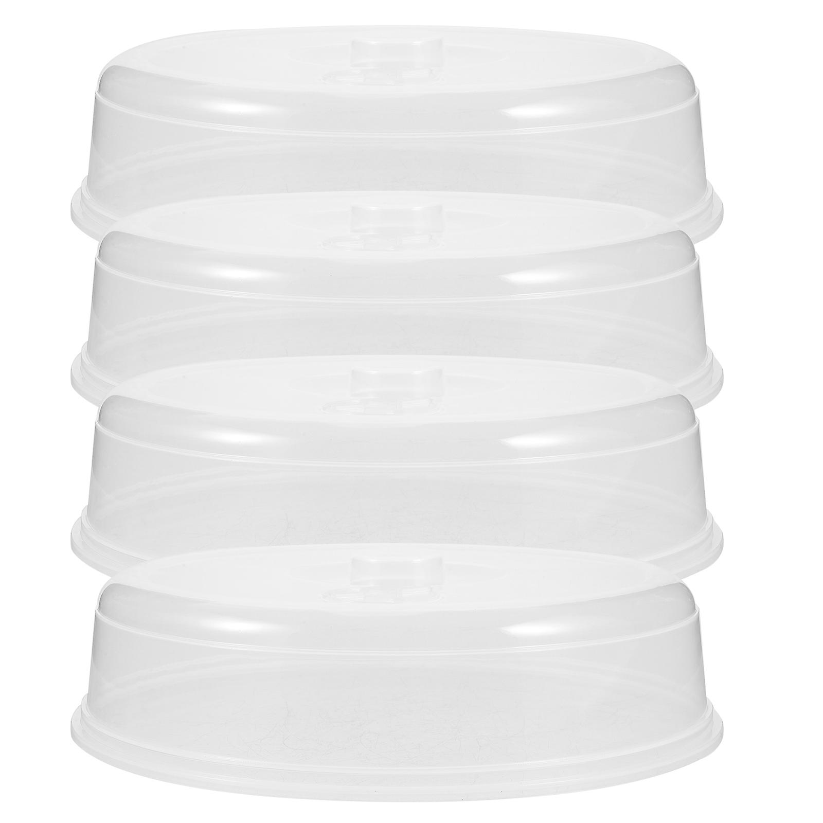 Round Food Cover For Microwave 5Pcs Clear PP Design For Bakery Use Ventilation Control Function