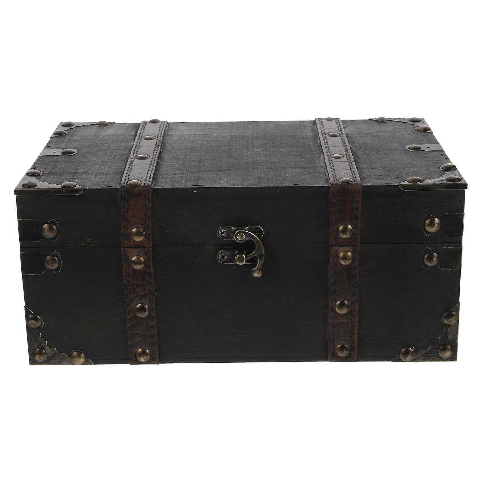 Vintage Trinket Box Wooden Jewelry Box for Storage Use 2Pcs Retro Design