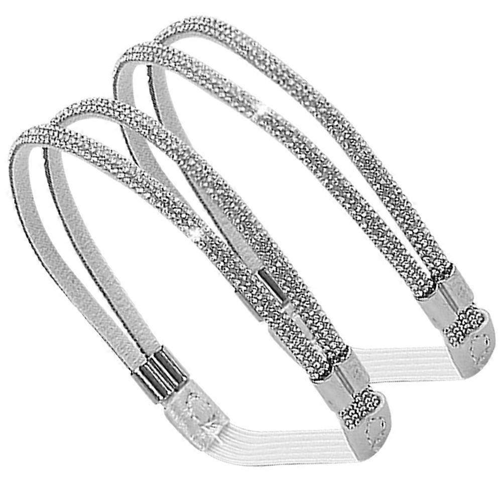 High Heels Shoe Straps Elastic for Decoration 5Pairs Silver