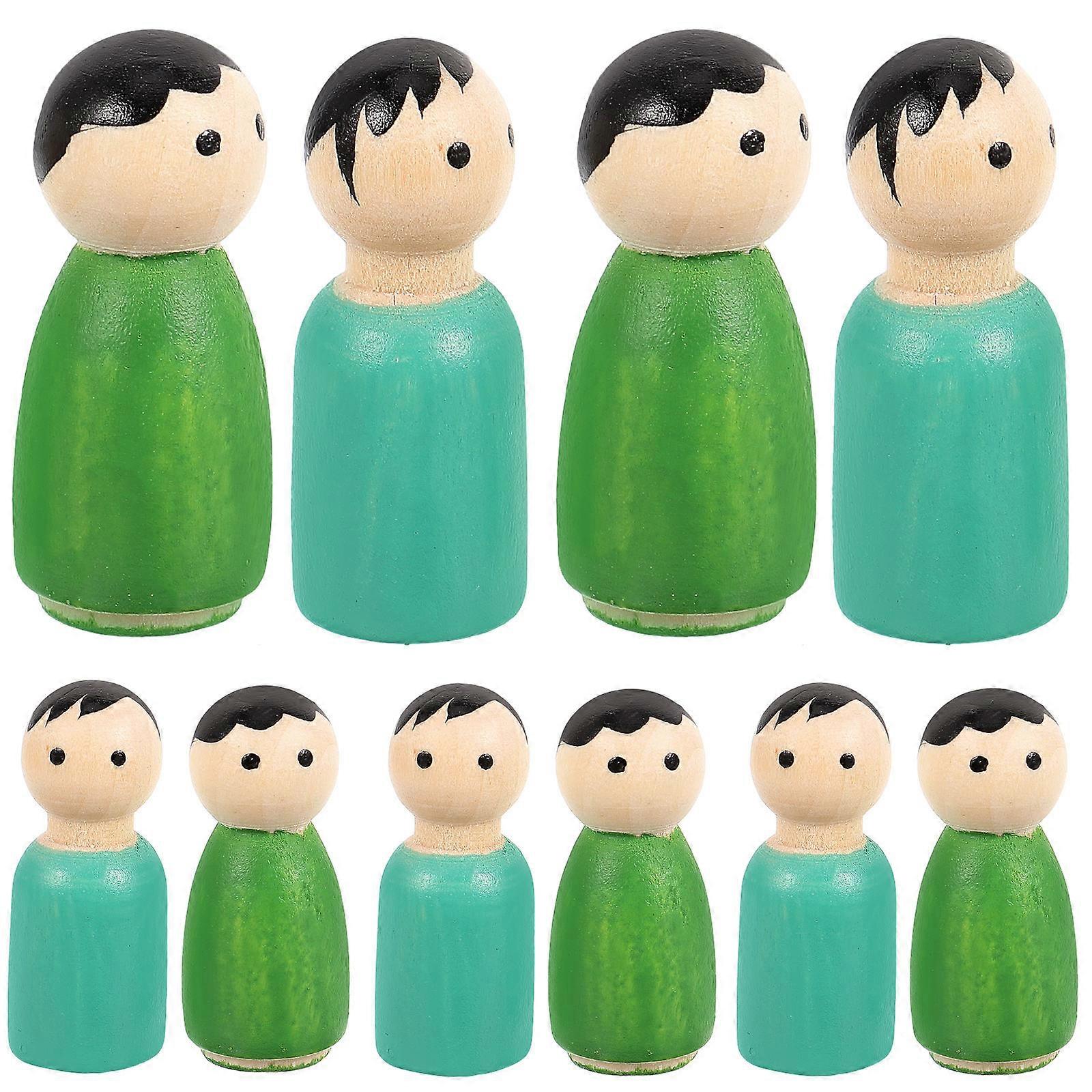 Unpainted Wood Peg Dolls For Craft Enthusiasts Natural Color Handmade Sets