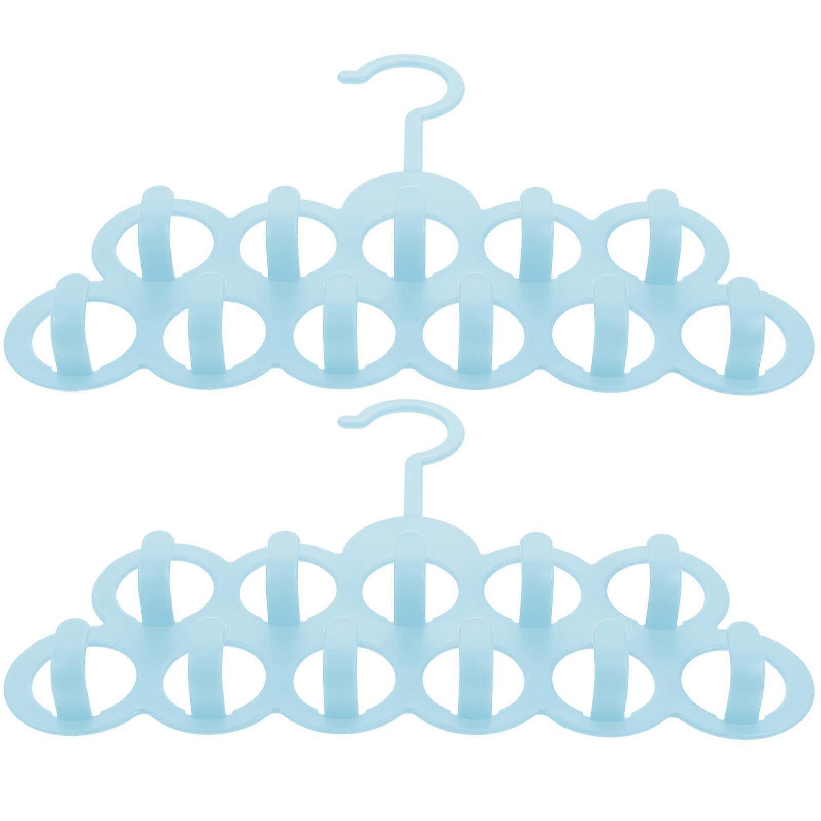 Sky-Blue Clothes Hanger Organizer for Bathroom Kitchen with 4Pcs Multi-Hole