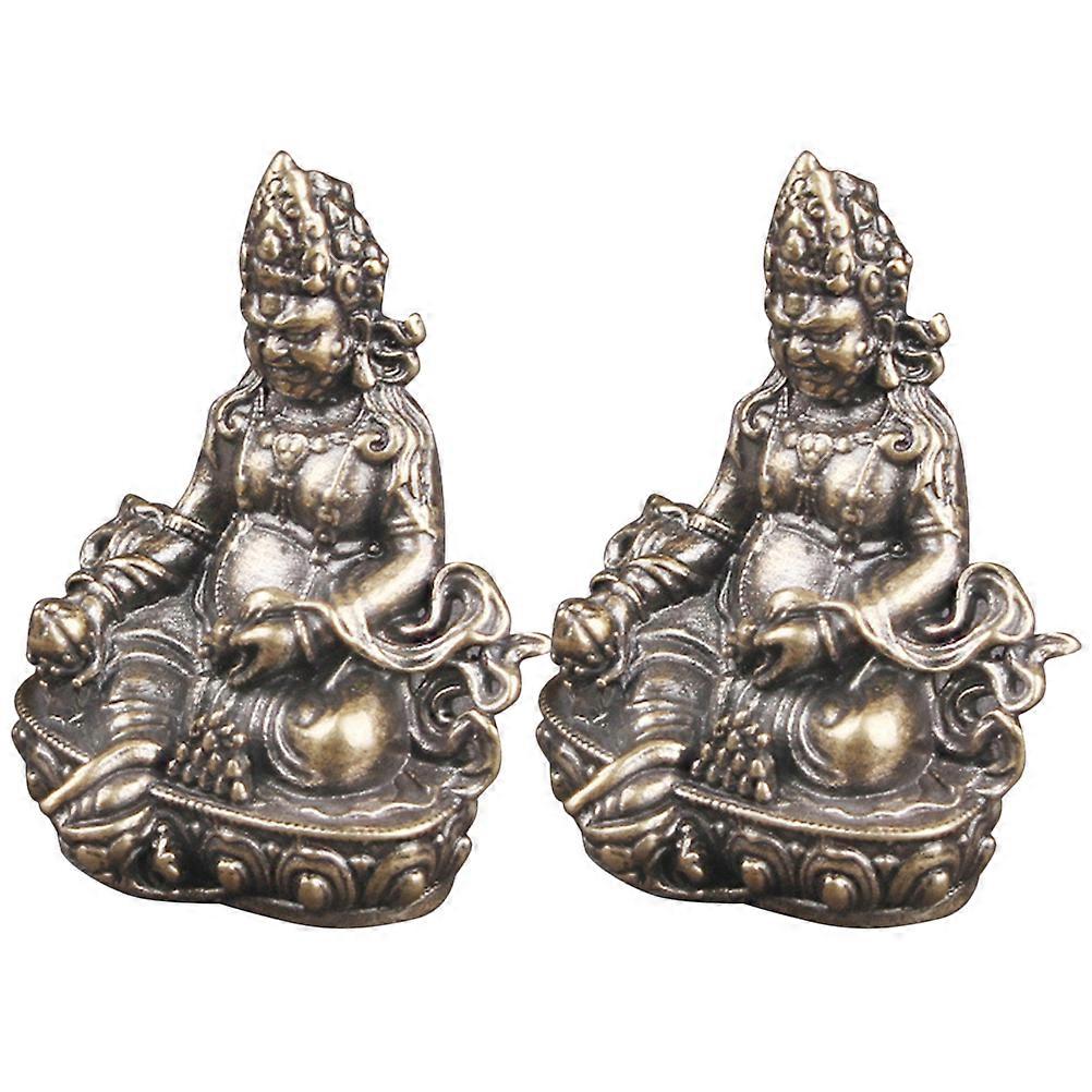 Golden Brass Buddha Statue Decorative Figurines Set of 6 Items