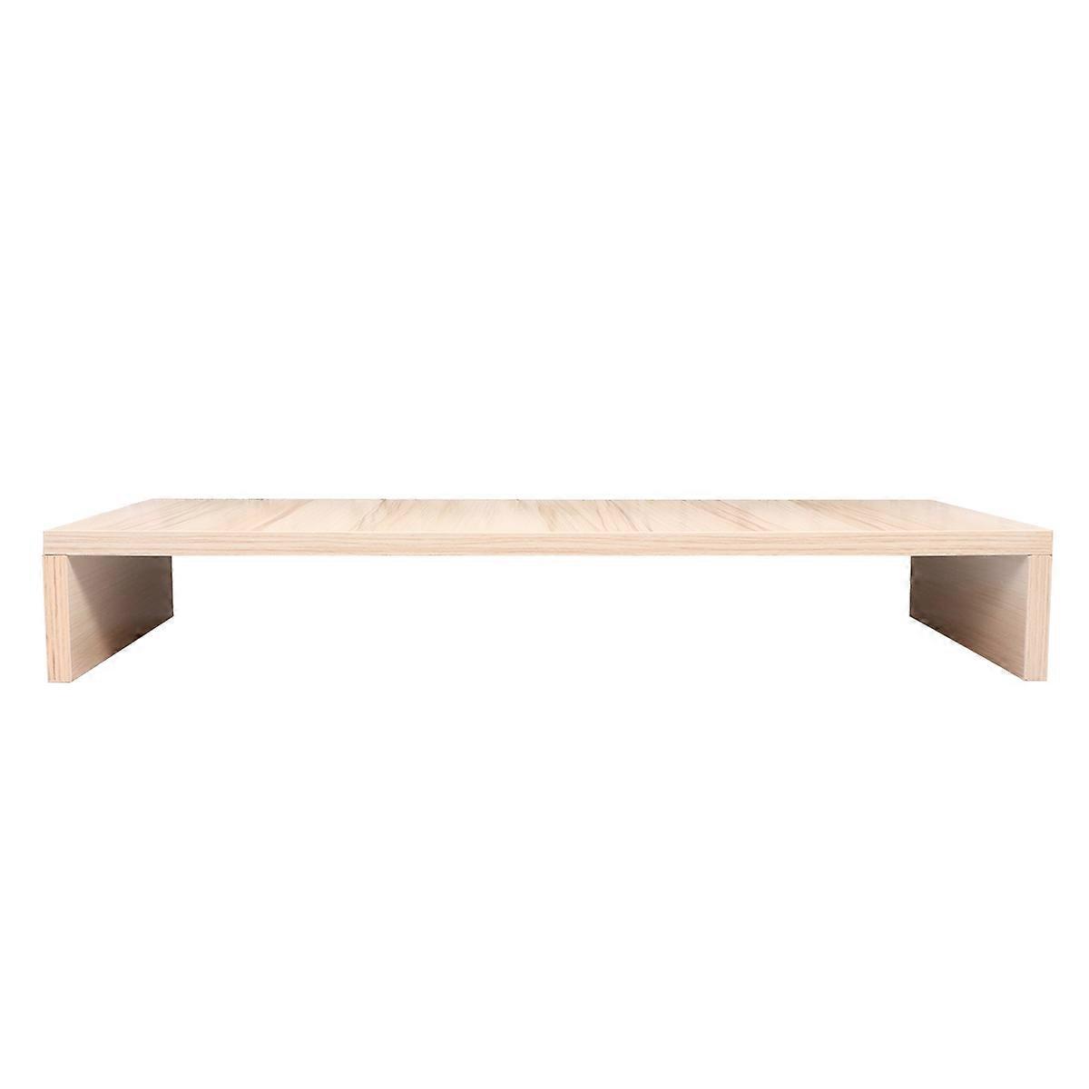 Elegant Desktop Monitor Stand Riser Rack For Home Office Use Light Walnut 1Pcs