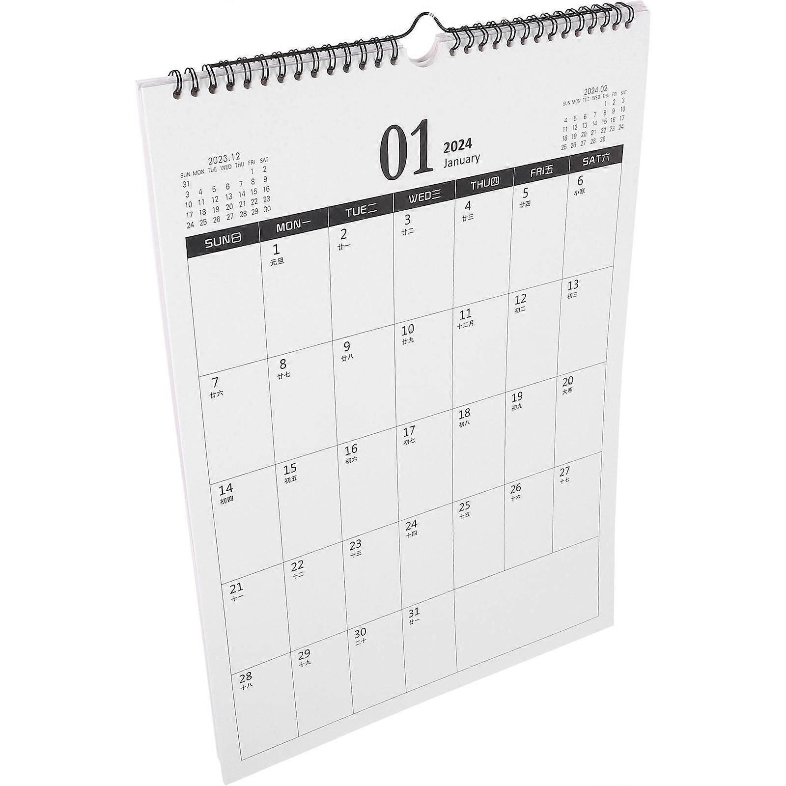 Wall Calendar 2024 Hanging Calendar for Home Use 3Pcs Chinese Year of Dragon
