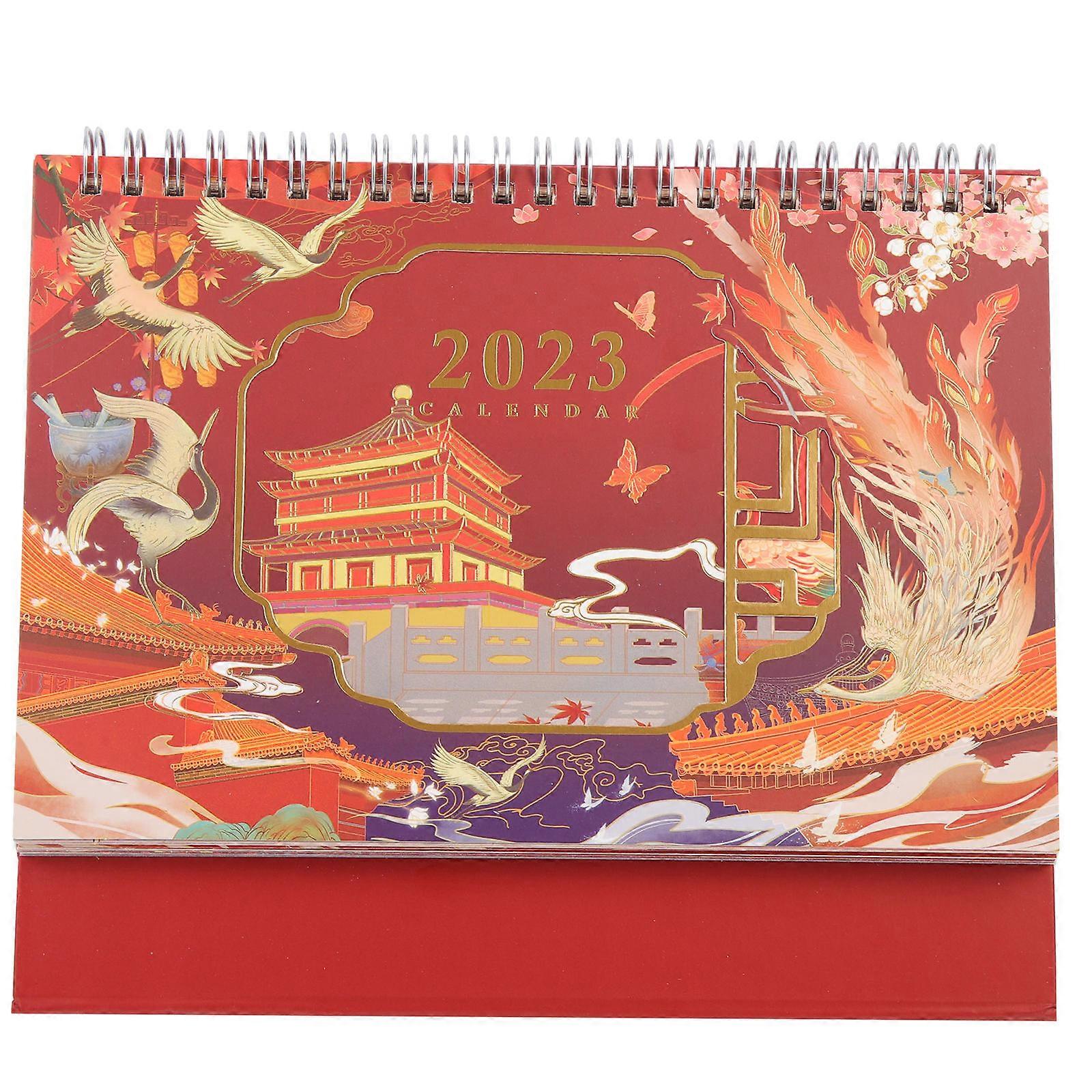 Desktop Planner Calendar for Home 4Pcs Red Time Schedule Calendar
