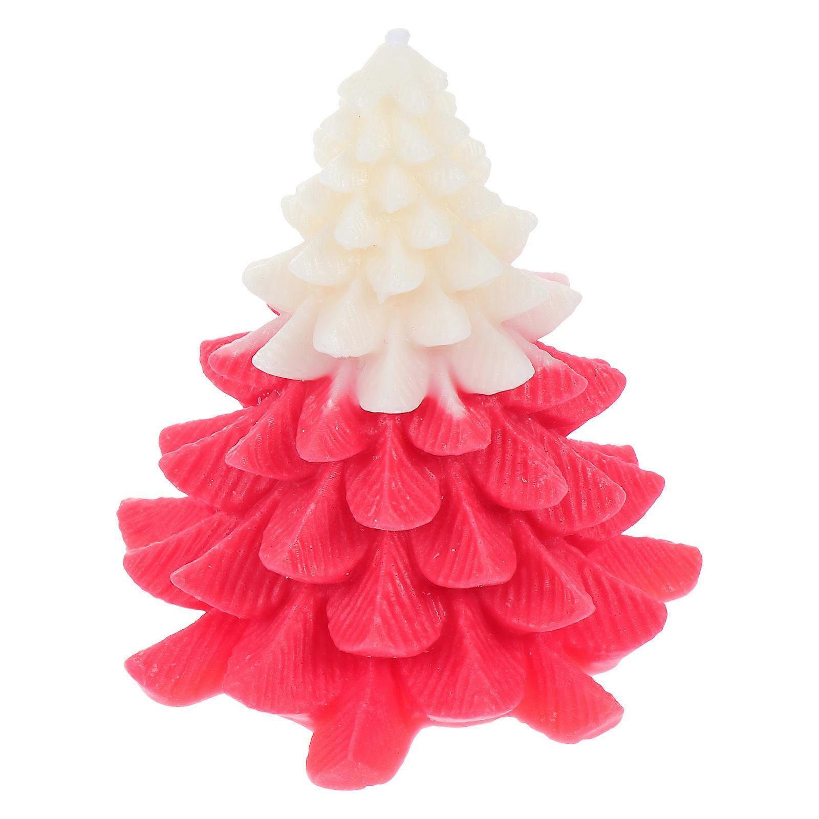 Christmas Tree Candle Aromatherapy Candle for Decor 3Pcs Delicate Red