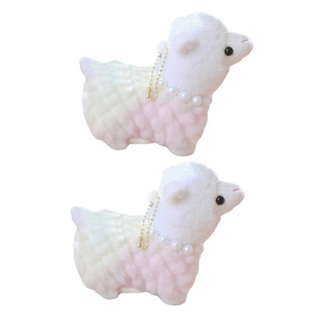 Stuffed Alpaca Keychain Plush Ornament for Decoration 8Pcs