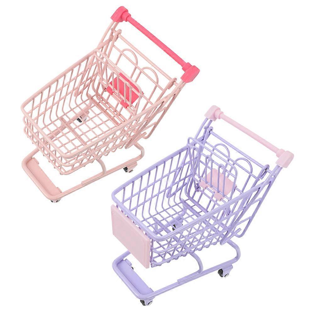 Mini Shopping Cart Toy Small Trolley for Display 4Pcs Assorted Color