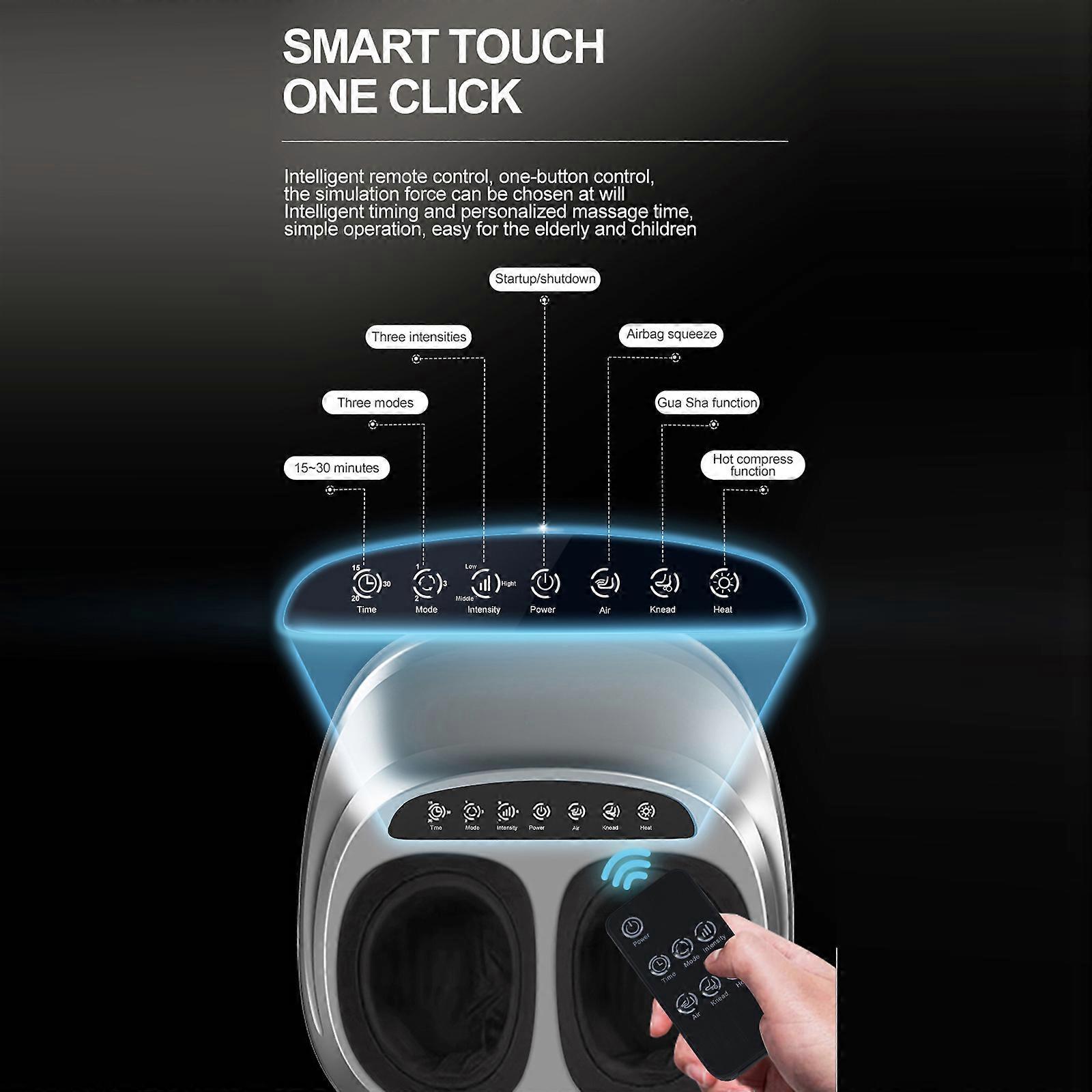 Foot Massager with Handheld Controller 3 Intensity Levels for Leg Relaxation and Deep Massage Therapy at Home