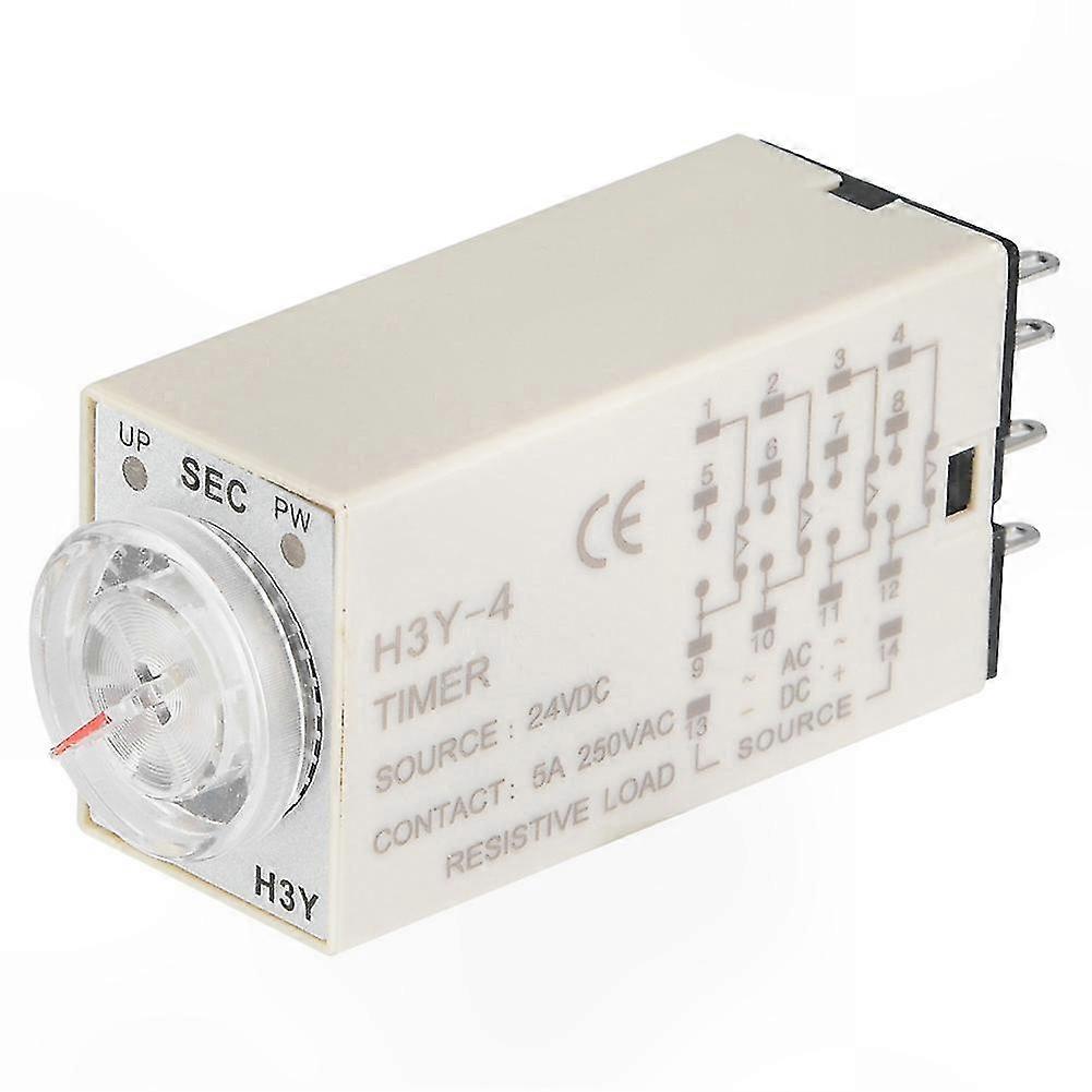 14-Pin Delay Timer Switch, 24VDC Time Relay Control with 60S Adjustment for Pointer-Based Timing Solutions