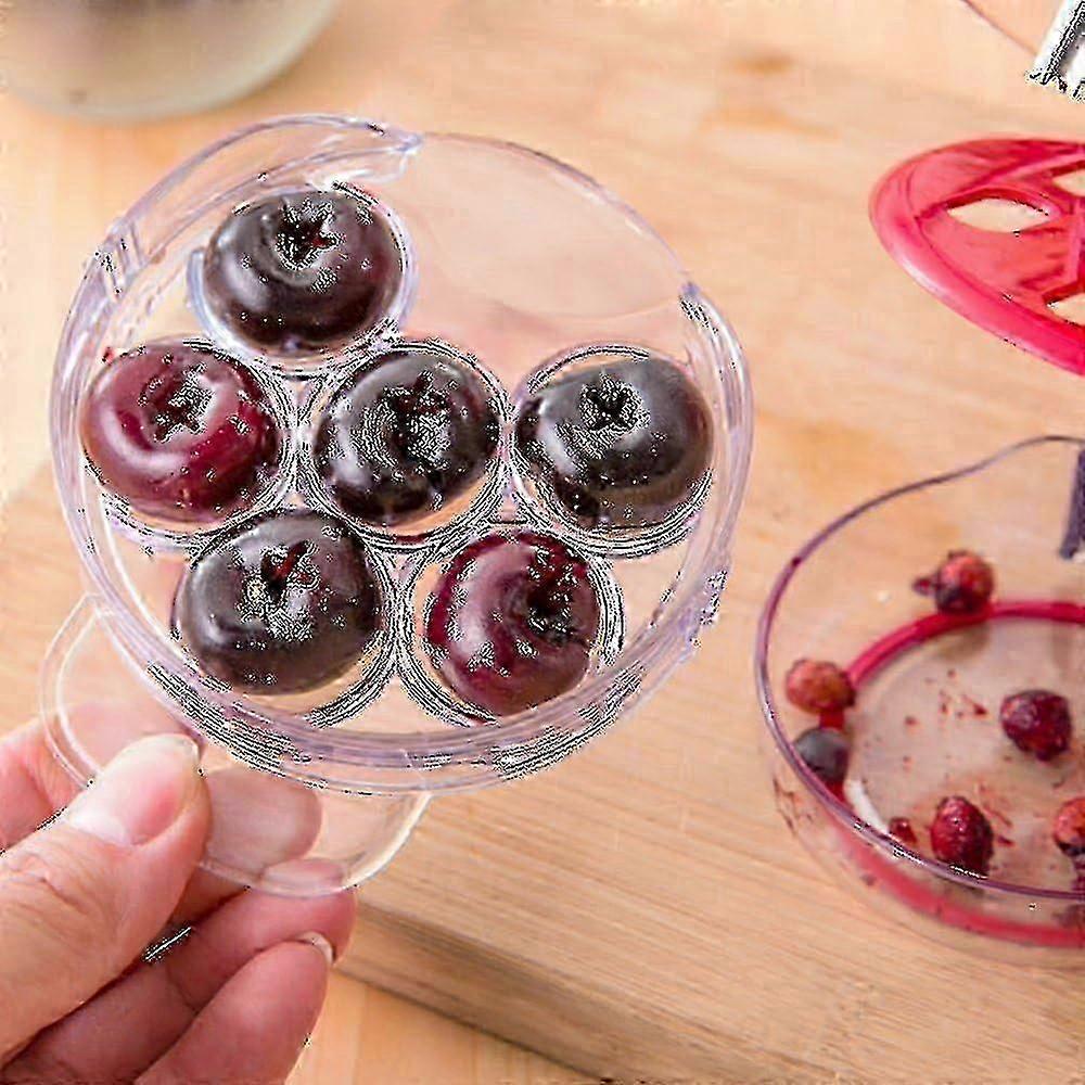 Cherry pitter for easy seed removal with grip - 6 cherries capacity