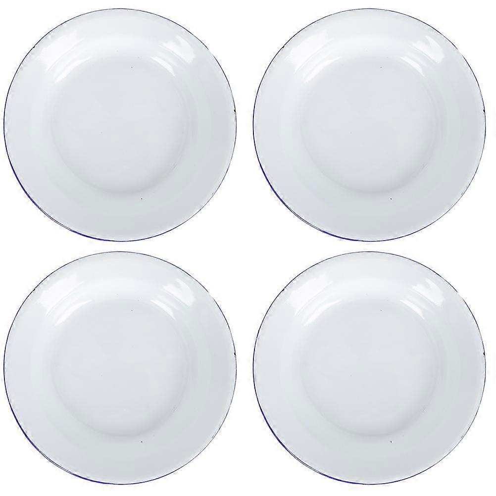 Decorative Enamel Plates 8 Pcs Fruits Dishes Round Shape Suitable For Family Use And Gifts With Vintage Style