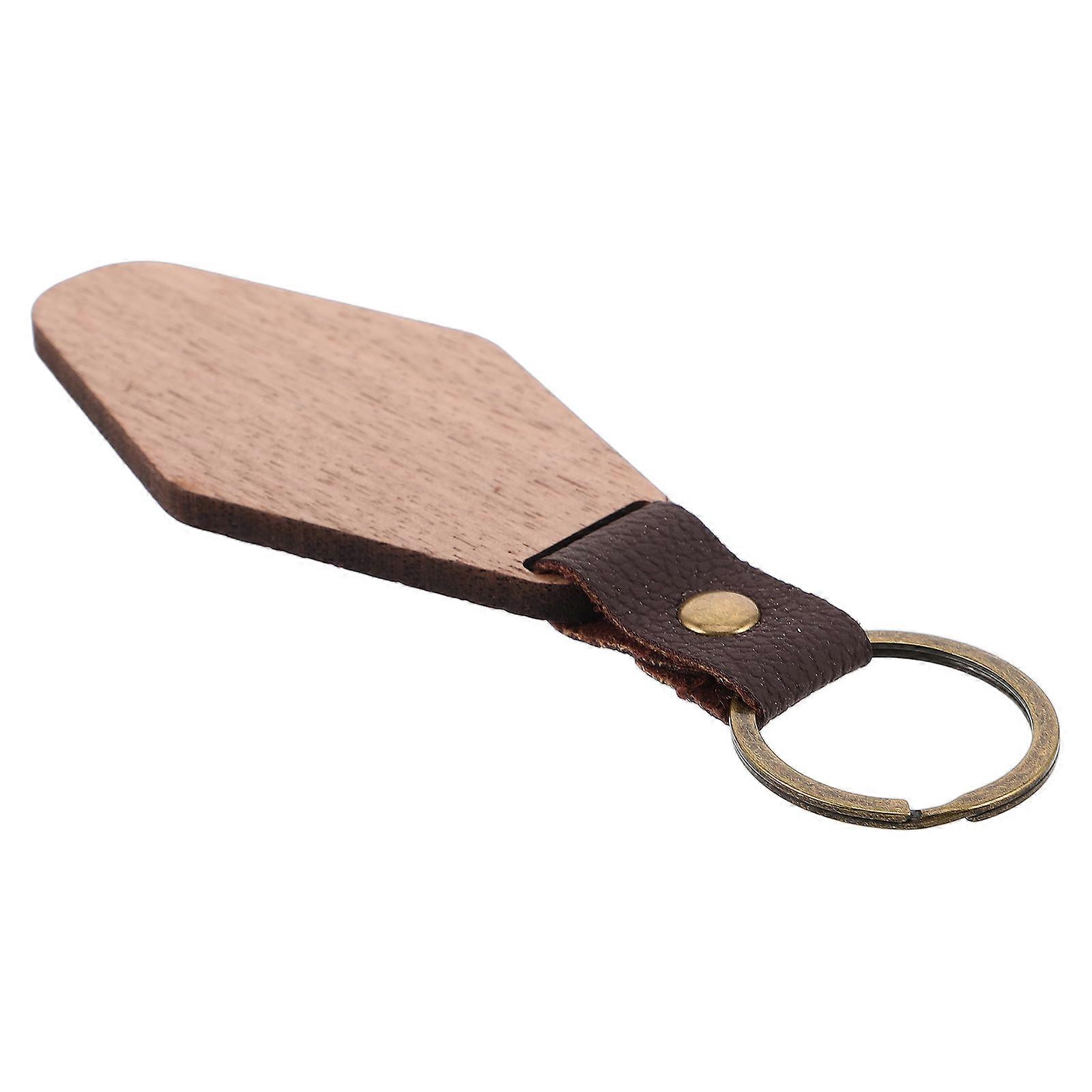 Engravable Label Pendant Wooden Keychain Multi-Use Keychain 5Pcs Set